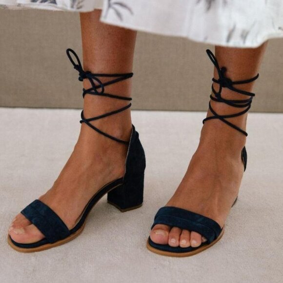 ALOHAS Shoes - ALOHAS Dakota Blue Suede Sandals